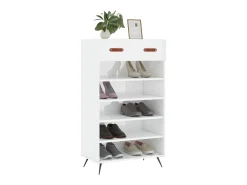 Mueble zapatero madera contrachapada blanco brillo 60x35x105 cm ES162726