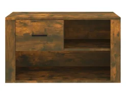 Mueble zapatero madera contrachapada roble ahumado 80x35x45 cm ES197318