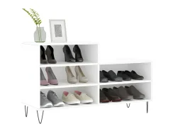 Mueble zapatero madera contrachapada blanco 102x36x60 cm ES920857