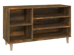 Mueble zapatero madera contrachapada roble ahumado 102x36x60 cm ES583674