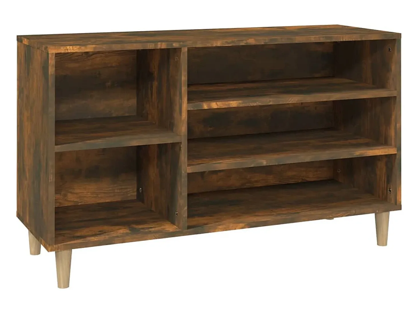 Mueble zapatero madera contrachapada roble ahumado 102x36x60 cm ES583674