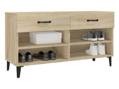 Mueble zapatero madera contrachapada roble Sonoma 102x35x55 cm ES452043