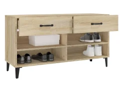 Mueble zapatero madera contrachapada roble Sonoma 102x35x55 cm ES452043