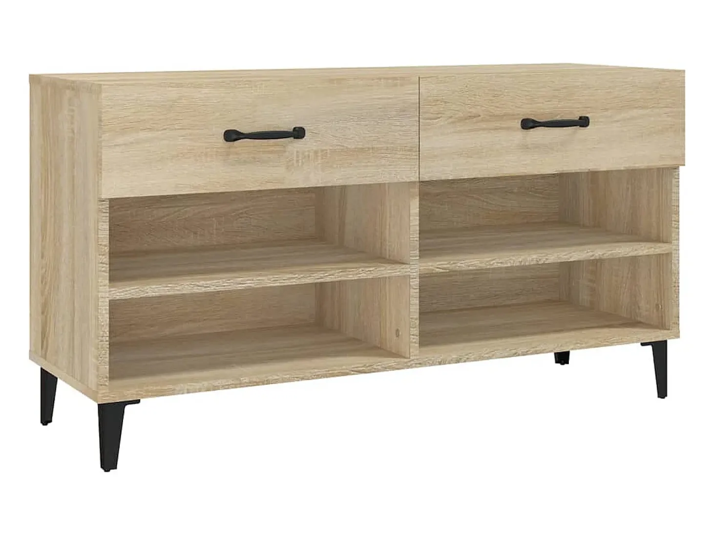 Mueble zapatero madera contrachapada roble Sonoma 102x35x55 cm ES452043