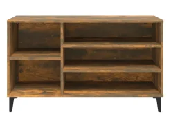 Mueble zapatero madera contrachapada roble ahumado 102x36x60 cm ES871687