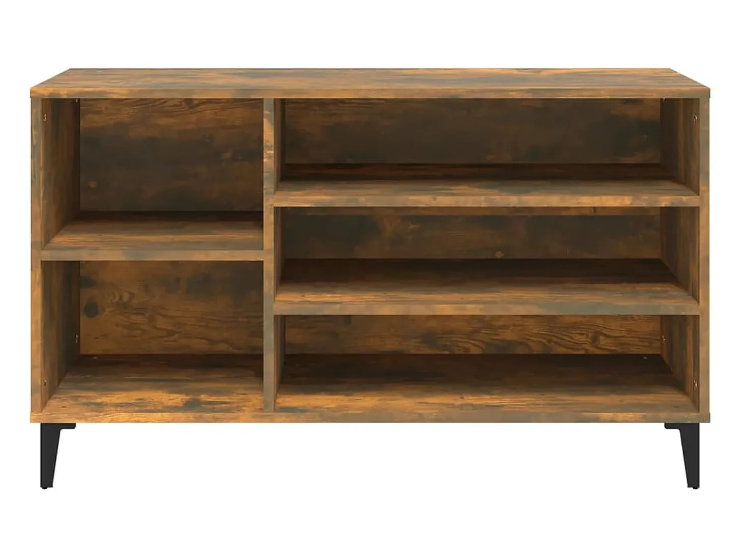 Mueble zapatero madera contrachapada roble ahumado 102x36x60 cm ES871687