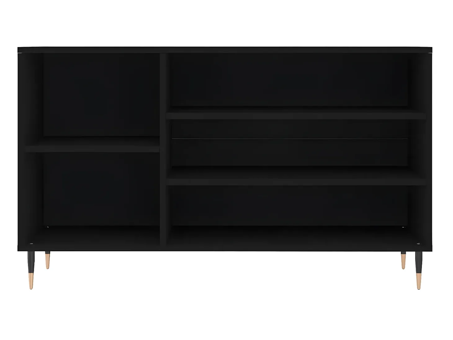Mueble zapatero madera contrachapada negro 102x36x60 cm ES694492