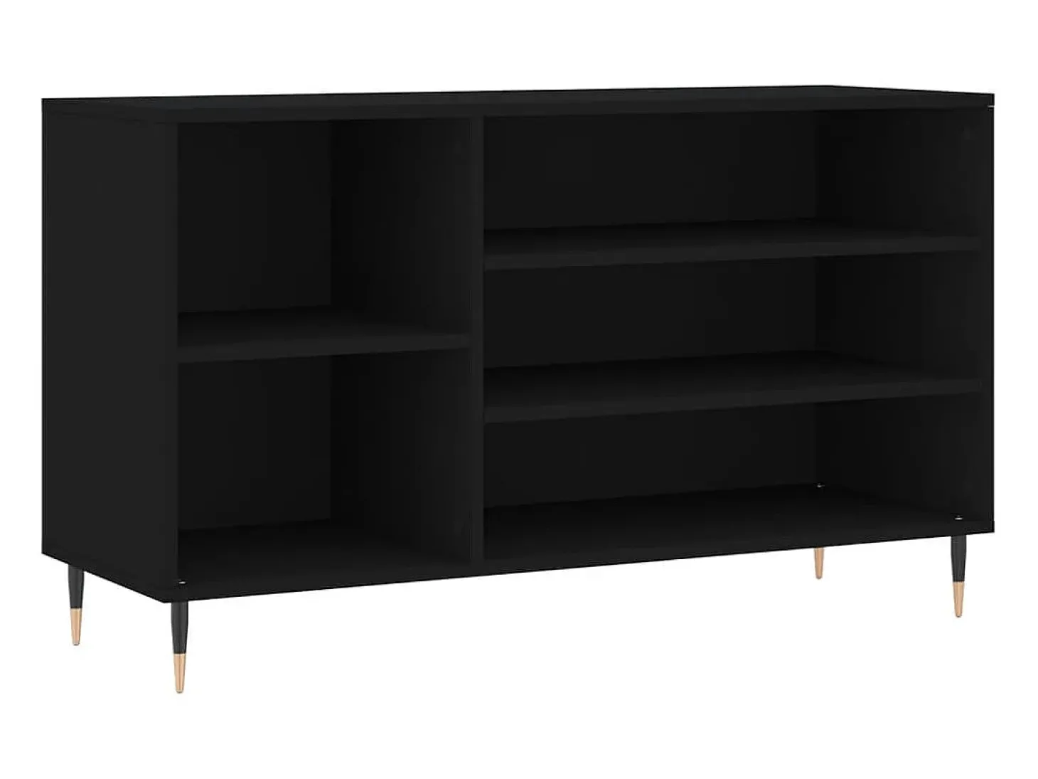 Mueble zapatero madera contrachapada negro 102x36x60 cm ES694492