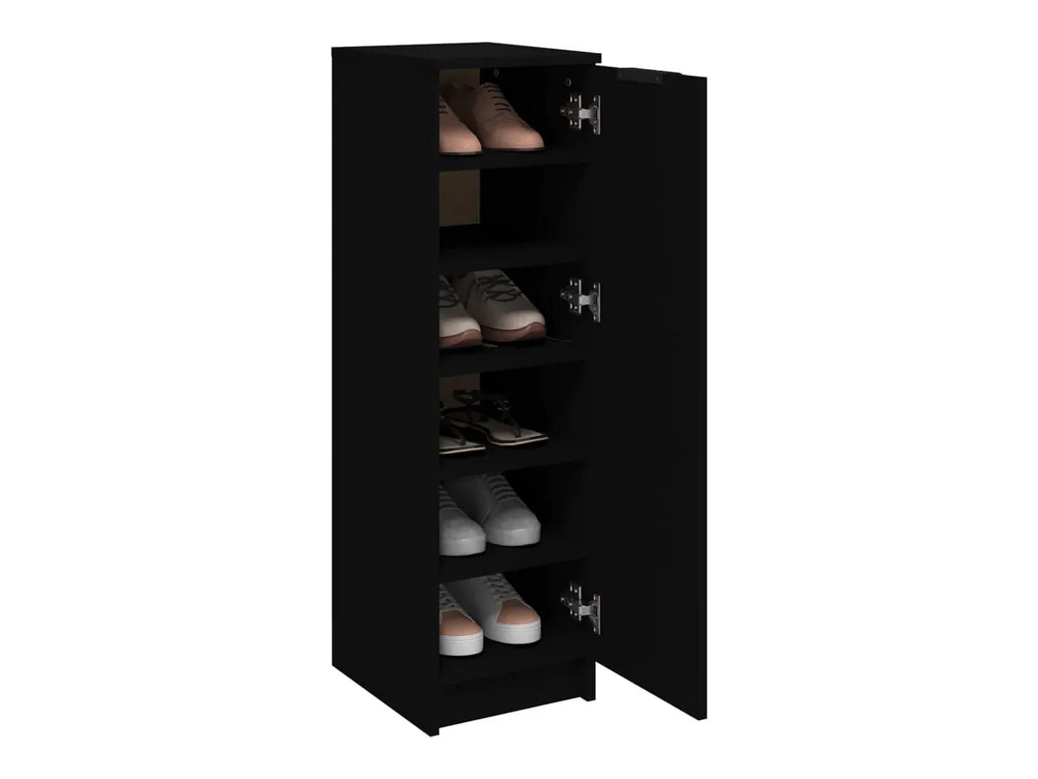 Mueble zapatero madera contrachapada negro 30x35x100 cm ES570526