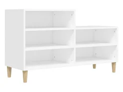 Mueble zapatero madera contrachapada blanco 102x36x60 cm ES302720