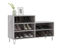 Mueble zapatero madera contrachapada gris Sonoma 102x36x60 cm ES288998