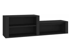 Mueble zapatero madera contrachapada negro 150x35x45 cm ES956765