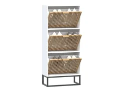 Mueble zapatero madera contrachapada blanco 52x25x120 cm ES642641