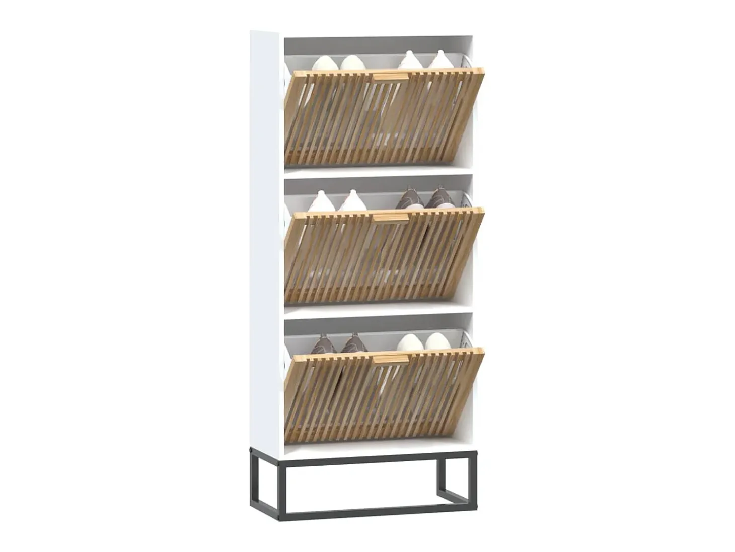 Mueble zapatero madera contrachapada blanco 52x25x120 cm ES642641