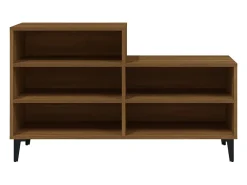 Mueble zapatero madera contrachapada roble marrón 102x36x60 cm ES831411