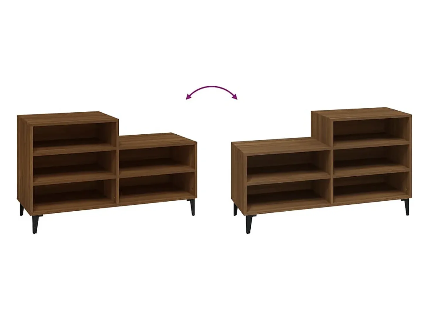 Mueble zapatero madera contrachapada roble marrón 102x36x60 cm ES831411