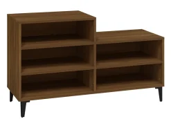 Mueble zapatero madera contrachapada roble marrón 102x36x60 cm ES831411