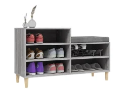 Mueble zapatero madera contrachapada gris Sonoma 102x36x60 cm ES336064