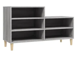 Mueble zapatero madera contrachapada gris Sonoma 102x36x60 cm ES336064