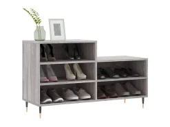 Mueble zapatero madera contrachapada gris Sonoma 102x36x60 cm ES415307
