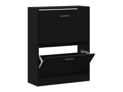 Mueble zapatero madera contrachapada negro 63x24x81 cm ES642456