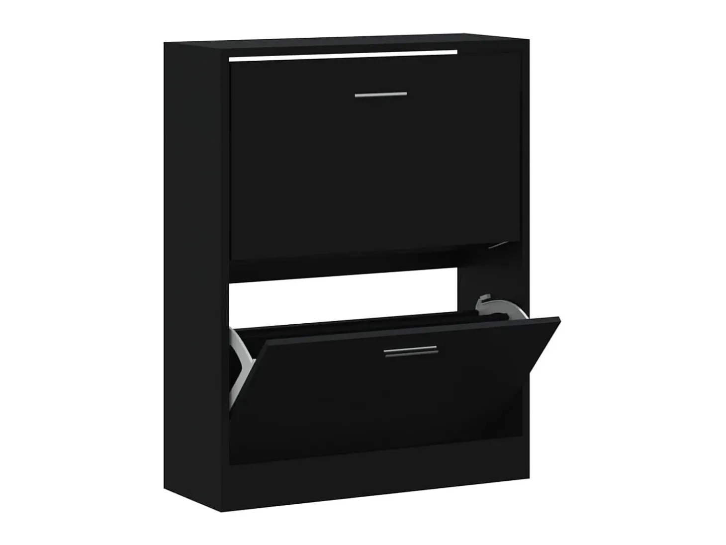 Mueble zapatero madera contrachapada negro 63x24x81 cm ES642456