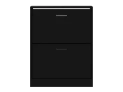 Mueble zapatero madera contrachapada negro 63x24x81 cm ES642456