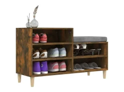 Mueble zapatero madera contrachapada roble ahumado 102x36x60 cm ES845019
