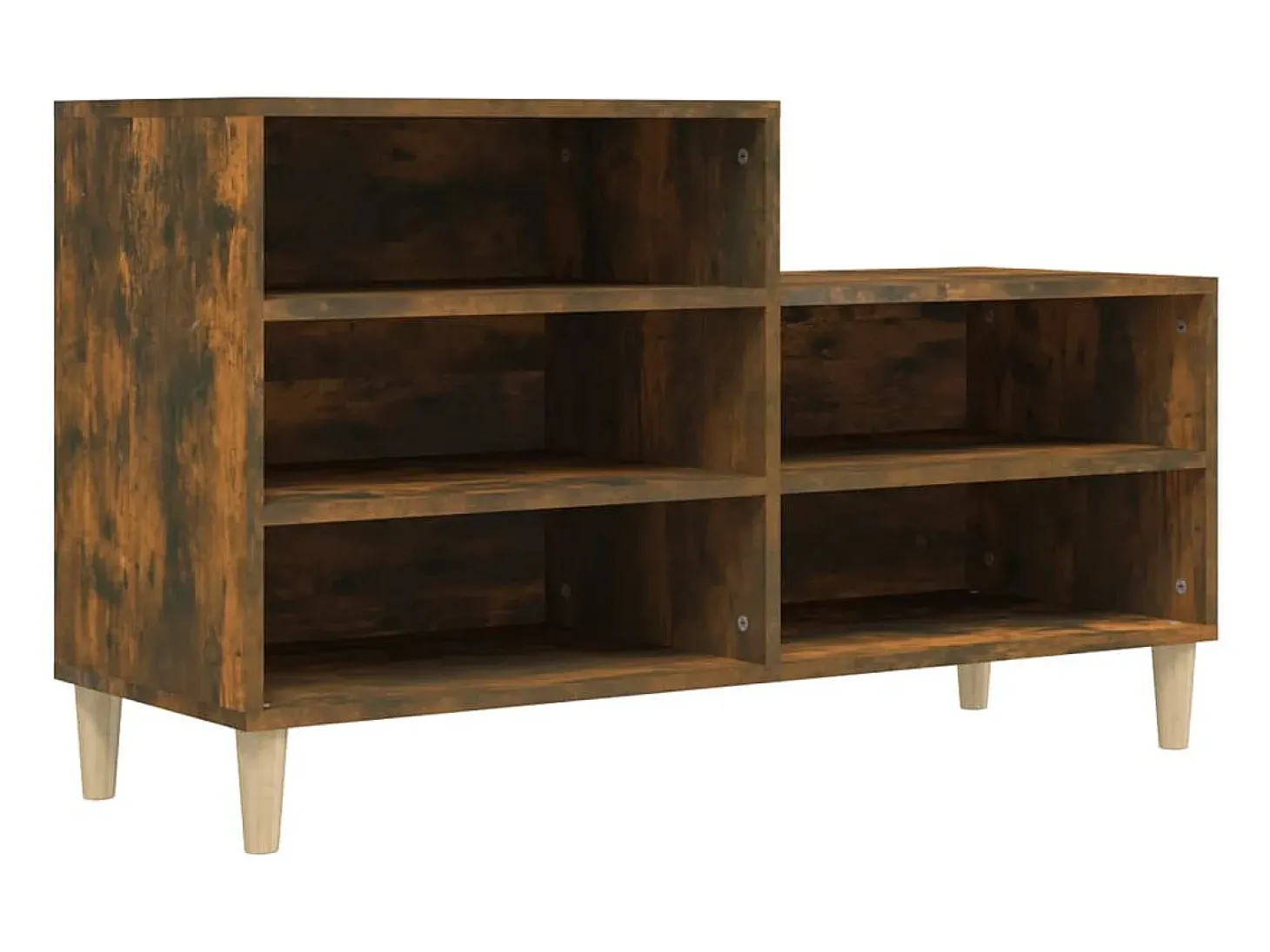 Mueble zapatero madera contrachapada roble ahumado 102x36x60 cm ES845019