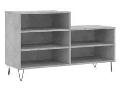 Mueble zapatero madera contrachapada gris hormigón 102x36x60 cm ES459823