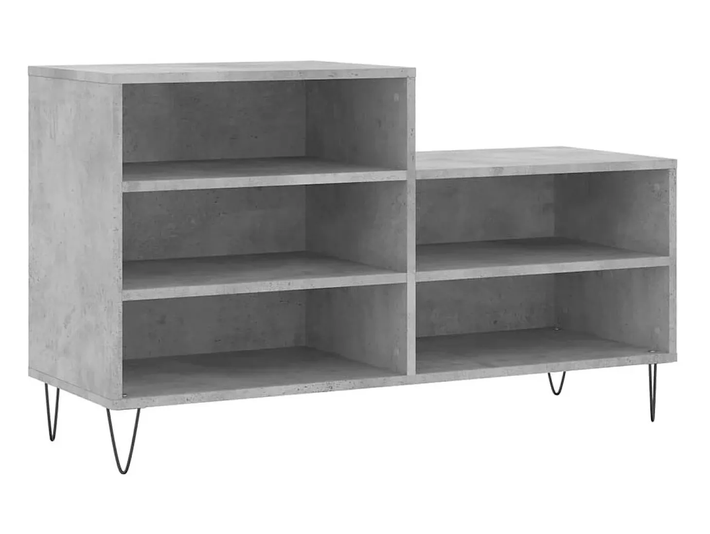 Mueble zapatero madera contrachapada gris hormigón 102x36x60 cm ES459823