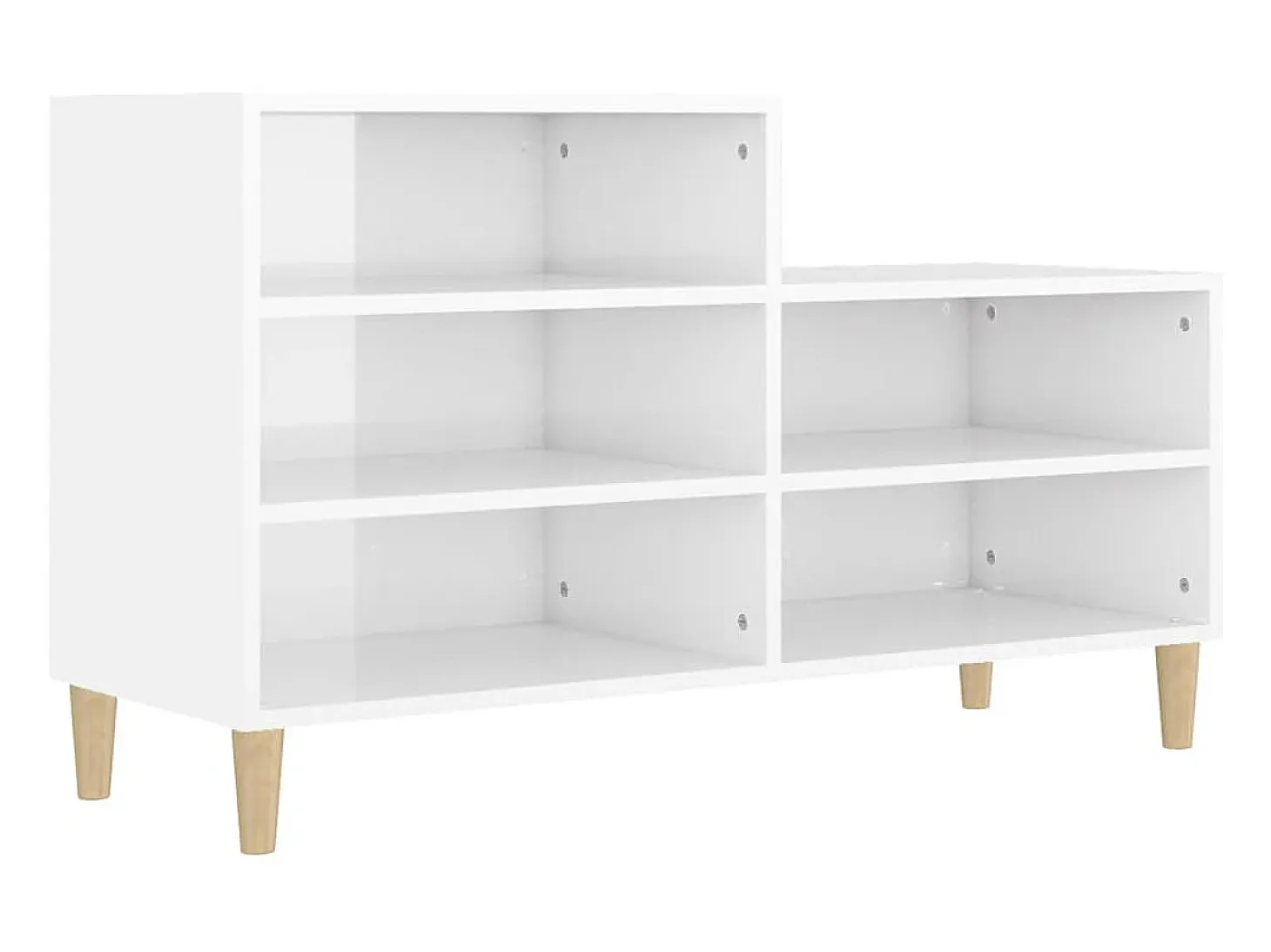 Mueble zapatero madera contrachapada blanco brillo 102x36x60 cm ES565233