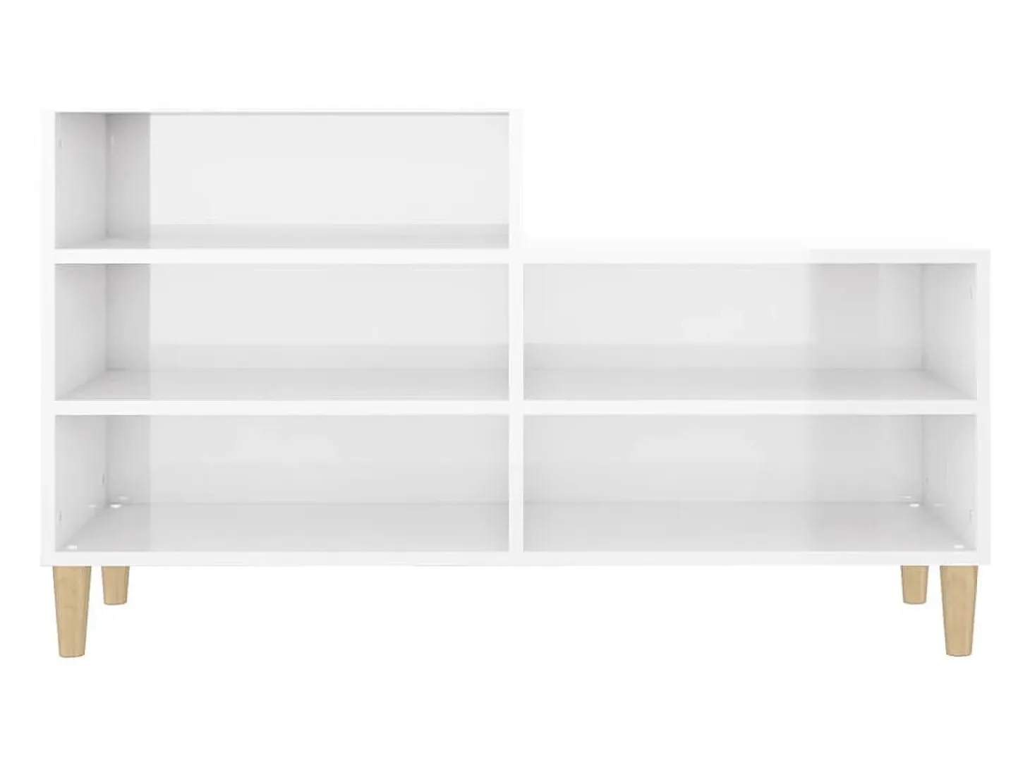 Mueble zapatero madera contrachapada blanco brillo 102x36x60 cm ES565233