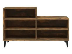 Mueble zapatero madera contrachapada roble ahumado 102x36x60 cm ES840750