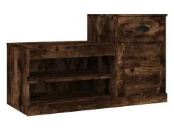 Mueble zapatero madera contrachapada roble ahumado 100x42x60 cm ES730995
