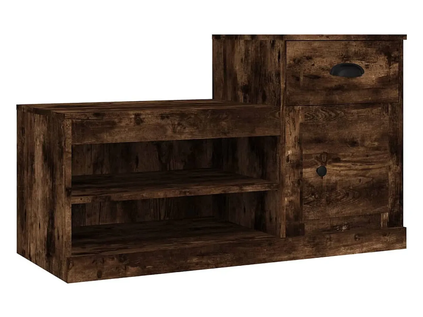 Mueble zapatero madera contrachapada roble ahumado 100x42x60 cm ES730995