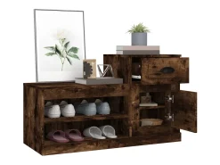 Mueble zapatero madera contrachapada roble ahumado 100x42x60 cm ES730995