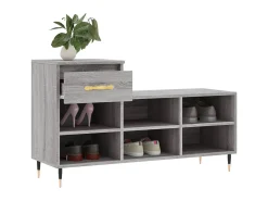 Mueble zapatero madera contrachapada gris Sonoma 102x36x60 cm ES510619