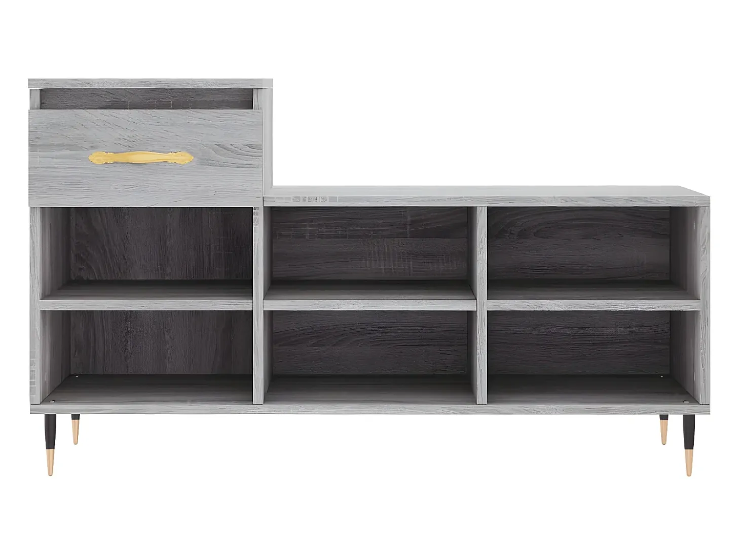 Mueble zapatero madera contrachapada gris Sonoma 102x36x60 cm ES510619