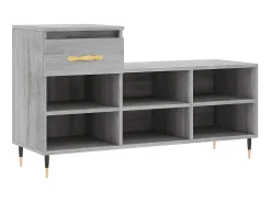 Mueble zapatero madera contrachapada gris Sonoma 102x36x60 cm ES510619