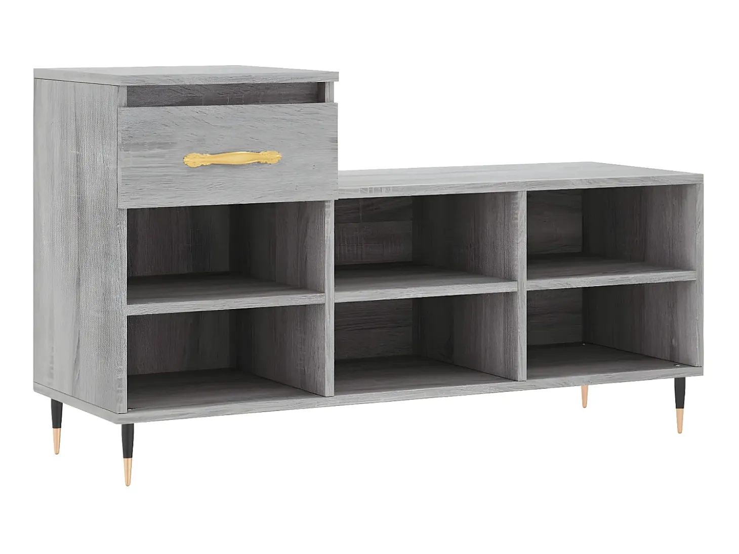 Mueble zapatero madera contrachapada gris Sonoma 102x36x60 cm ES510619