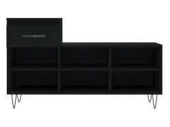 Mueble zapatero madera contrachapada negro 102x36x60 cm ES211966