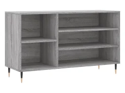 Mueble zapatero madera contrachapada gris Sonoma 102x36x60 cm ES944417