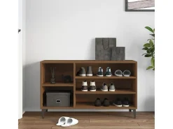 Mueble zapatero madera contrachapada roble marrón 102x36x60 cm ES373861