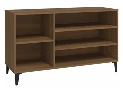 Mueble zapatero madera contrachapada roble marrón 102x36x60 cm ES373861