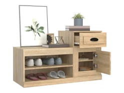 Mueble zapatero madera contrachapada roble Sonoma 100x42x60 cm ES933845