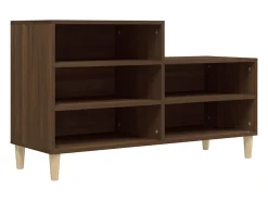 Mueble zapatero madera contrachapada roble marrón 102x36x60 cm ES336010