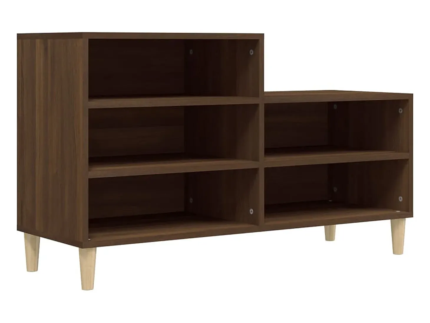 Mueble zapatero madera contrachapada roble marrón 102x36x60 cm ES336010