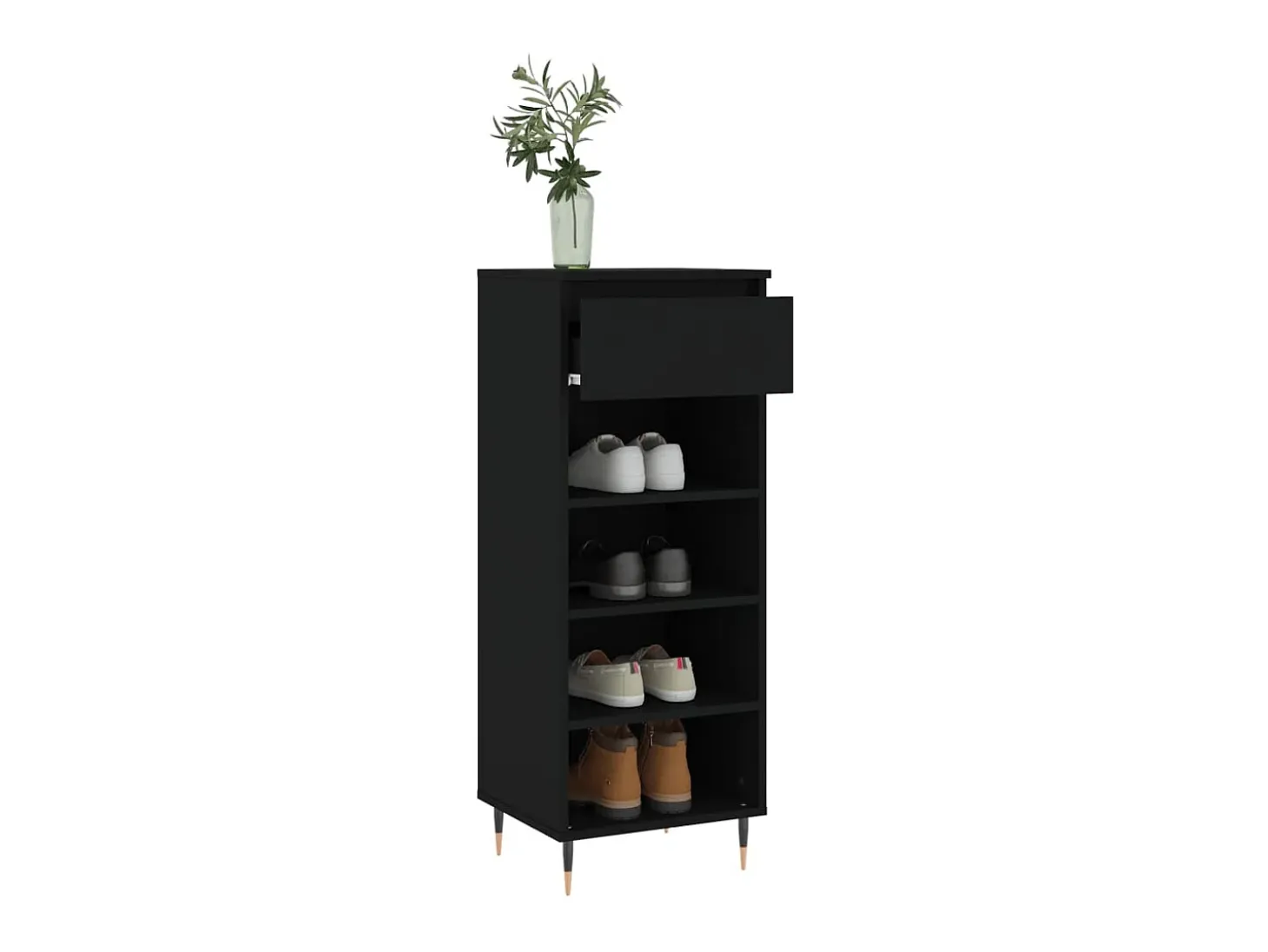 Mueble zapatero madera contrachapada negro 40x36x105 cm ES688311