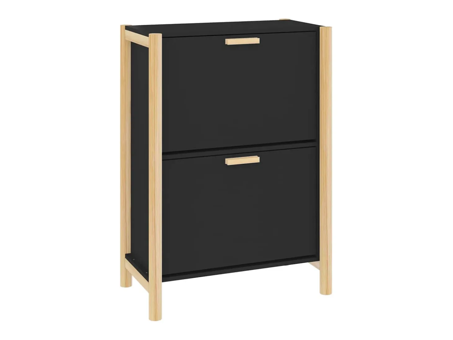 Mueble zapatero madera contrachapada negro 57,5x33x80 cm ES998006
